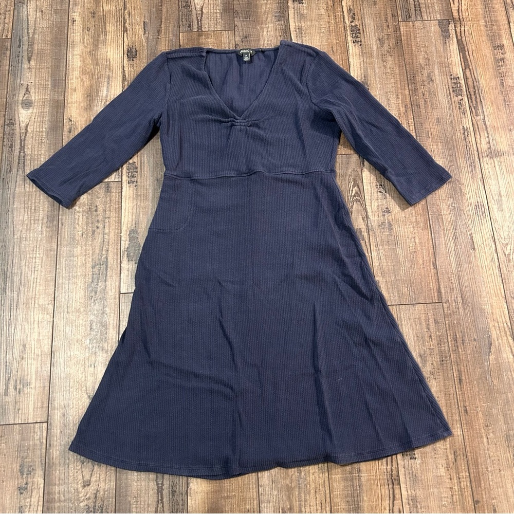 Toad&Co Navy Blue V‑Neck A‑Line Dress